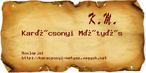 Karácsonyi Mátyás névjegykártya