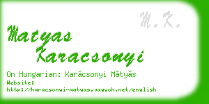 matyas karacsonyi business card